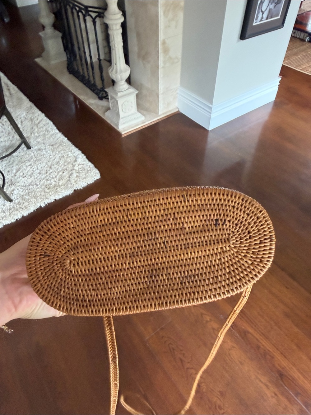 Woven Straw Crossbody Bag in Tan - Picture 5 of 5